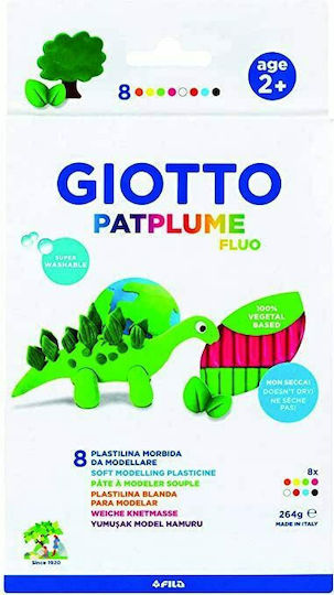 Giotto Πλαστελίνες σε Κουτί Patplume Neon για 2+ Ετών, 8τμχ