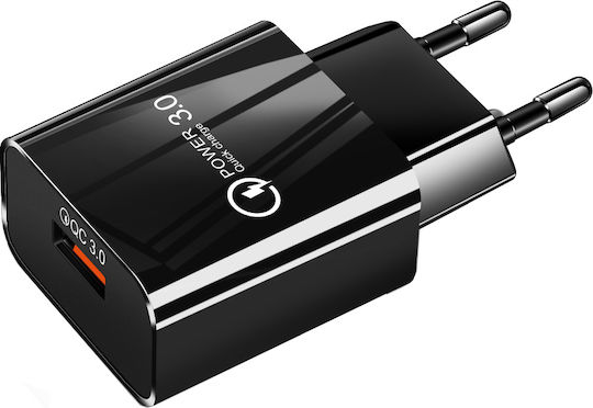 Lamtech Charger Without Cable with USB-A Port 18W Quick Charge 3.0 Blacks (LAM021943)