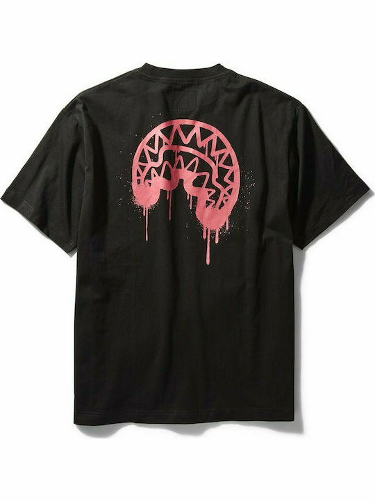 Sprayground Pink Paint Men's Short Sleeve T-shirt Black