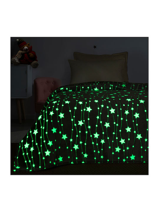 Beauty Home Blanket Fleece Queen 220x240cm 1992 Grey / Phosphorescent