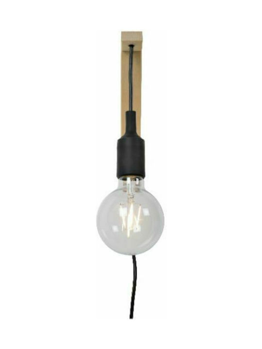 Lucide Lightning Vintage Lamp Wall Socket with Socket E27 and Switch Black 22cm