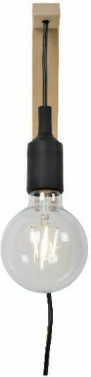 Lucide Lightning Vintage Lamp Wall Socket with Socket E27 and Switch Black 22cm