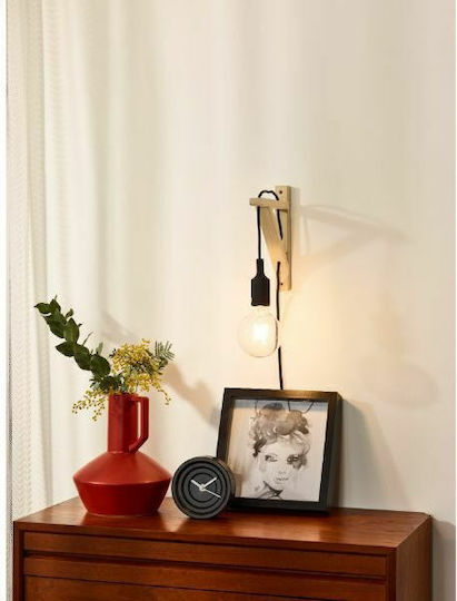 Lucide Lightning Vintage Lamp Wall Socket with Socket E27 and Switch Black 22cm