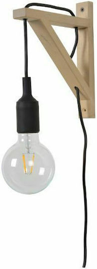 Lucide Lightning Vintage Lamp Wall Socket with Socket E27 and Switch Black 22cm
