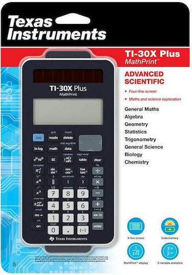 Texas Instruments TI-30X Plus MathPrint Taschenrechner Wissenschaftlich 16 Ziffern in Schwarz Farbe 1Stück