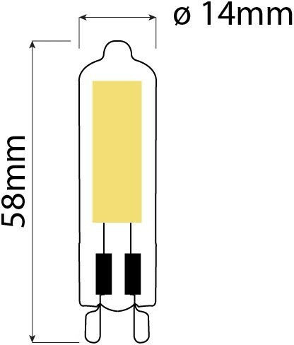 Avide ABG9WW-3.5W-COB LED Bulb 3.5W 225mm for Socket G9 Warm White 400lm