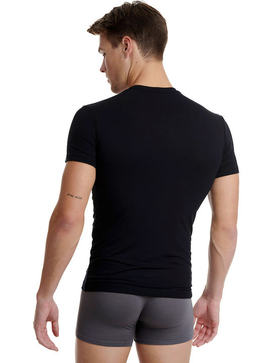 Men's Undershirt Short-sleeved in Black Color