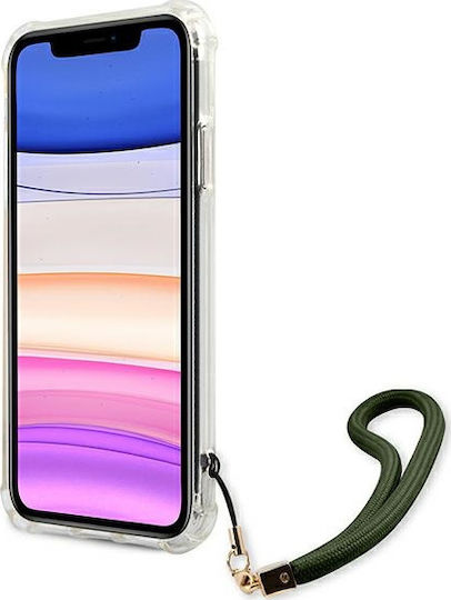 Guess Camo Задна корица Пластмаса с Каишка Каки (iPhone 11)