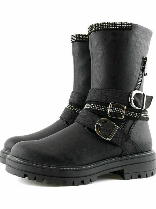 Asso Kids Boots with Zipper Black