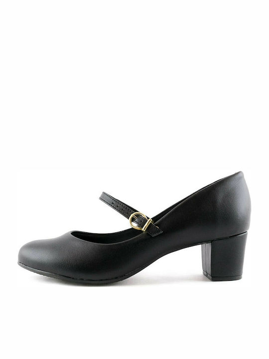 Beira Rio Black Low Heels with Strap 4777-375 4777.375.9569