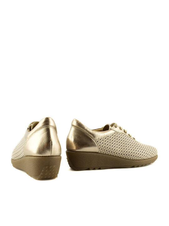Women's Leather Oxford Shoes Beige