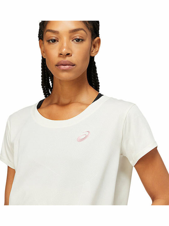 Nagare Γυναικείο Crop T-shirt με Διαφάνεια Λευκό
