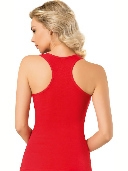 Ärmellos Rot Damen T-Shirt mit Racer Back