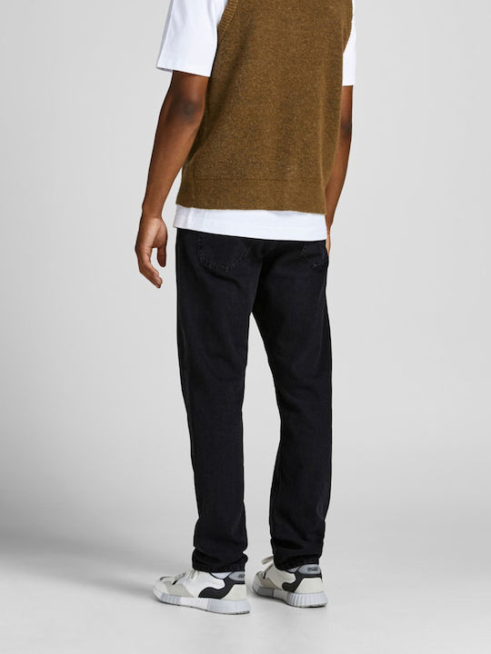 Ανδρικό Παντελόνι Τζιν με Loose Straight Εφαρμογή Black