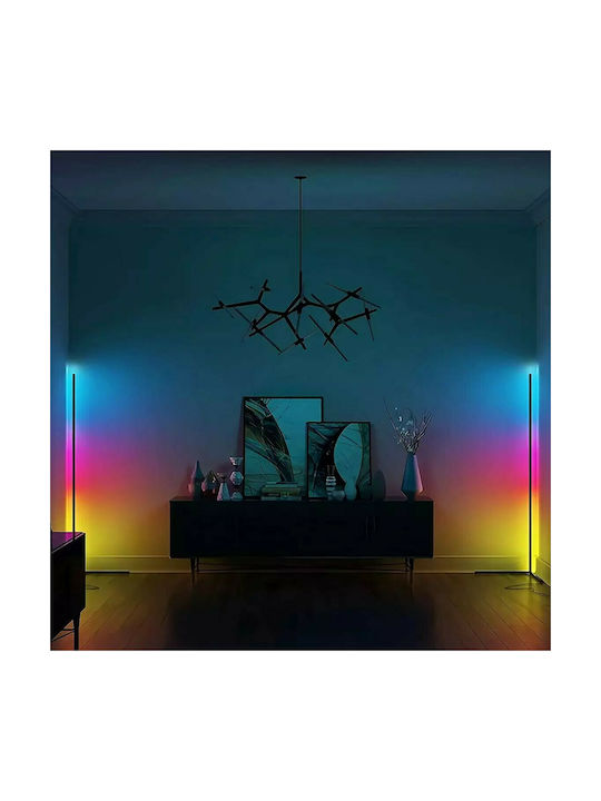 LED Floor Lamp H156.2cm. with RGB Light Black