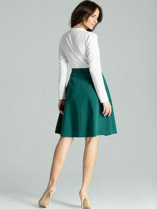 Lenitif L038 High Waist Mini Skirt in Green color