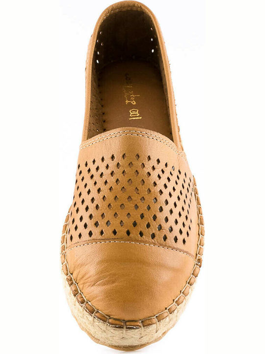 La Coquette 1-140 Women's Leather Espadrilles Tabac Brown