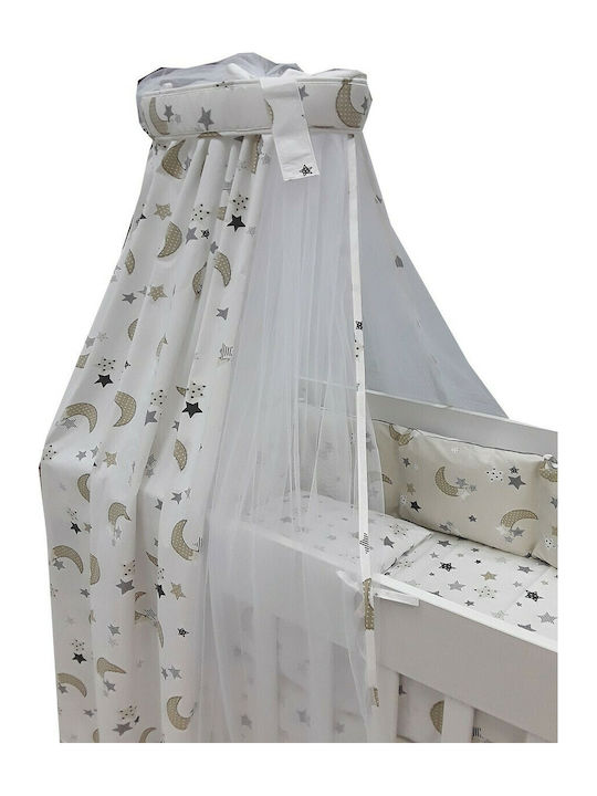 Beboulino Mosquito Net Crib Moon Stars Tulle 708-0708-1722 Beige 150x450cm