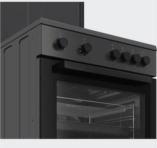 Beko Κουζίνα 65lt με Εμαγιέ Εστίες Π60εκ. Μαύρη
