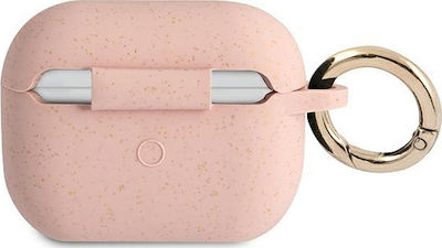 Guess Glitter Hülle Silikon mit Haken in Rosa Farbe für Apple AirPods Pro