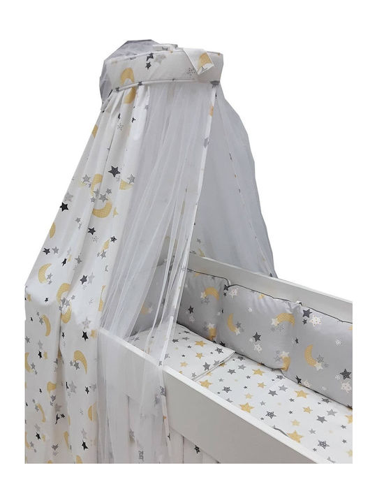 Beboulino Mosquito Net Crib Moon Stars Tulle Gray 150x450cm