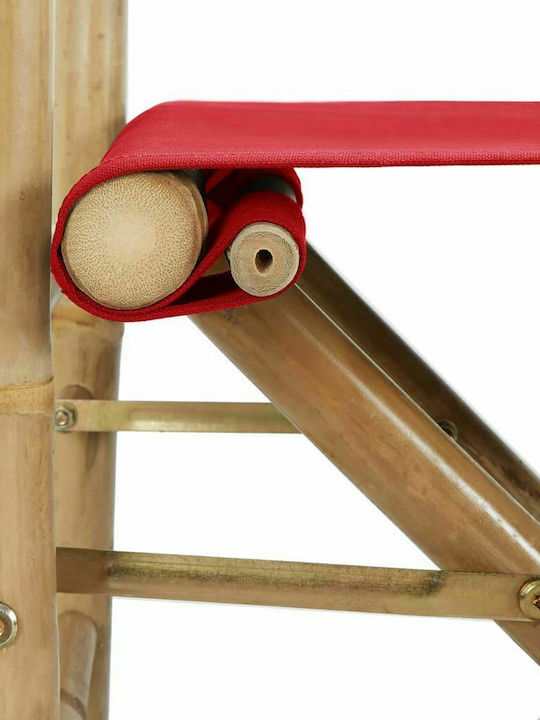 Regiestuhl Bamboo Red 2Stück 60x45x88εκ.