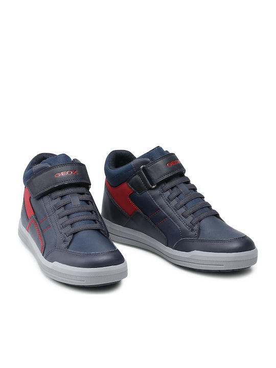 Arzach Boy Παιδικά Sneakers High Ανατομικά με Σκρατς Navy Μπλε
