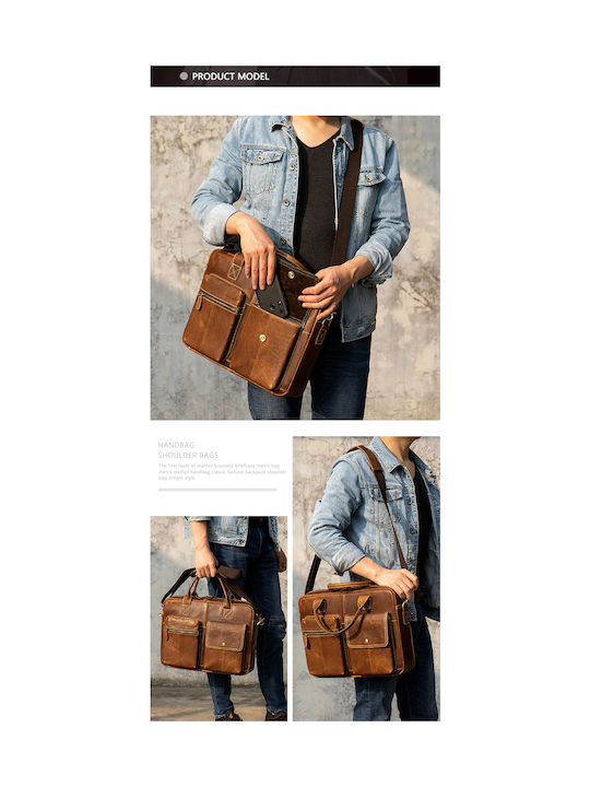 Leder Herrentasche Geldbörse Braun