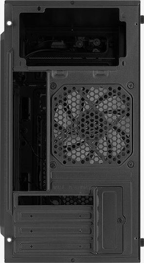 Aerocool CS-107 v2 Gaming Mini-Turm Computergehäuse mit Seitenfenster und RGB-Beleuchtung Schwarz