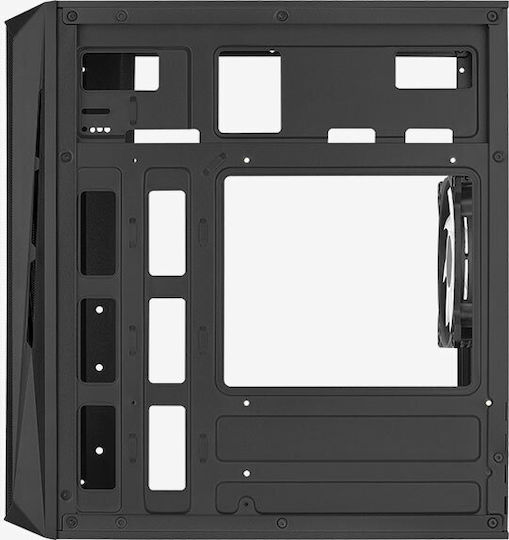 Aerocool CS-107 v2 Gaming Mini-Turm Computergehäuse mit Seitenfenster und RGB-Beleuchtung Schwarz