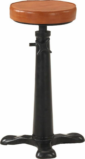 Табуретка Бар с регулируема височина Кафяв 2бр 36x36x56-84см