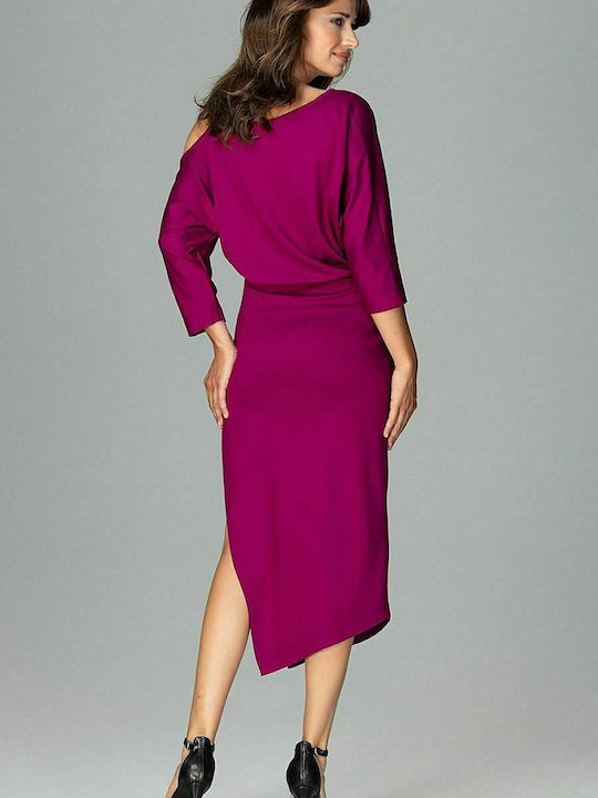 Lenitif K479 Midi Dress Purple