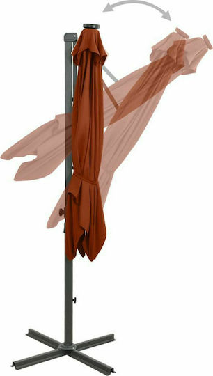 Hängender Quadratischer Aluminium Garten- und Terrassen-Sonnenschirm Terra cotta 2,5x2,5 m
