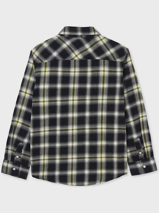 Mayoral Kids Checked Shirt Black