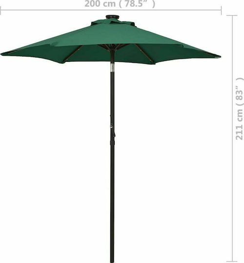 Garten- und Terrassen-Sonnenschirm Rundschreiben Aluminium Grüne Φ2m