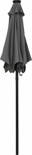 Runder Aluminium-Garten- und Terrassen-Sonnenschirm Anthrazit Φ2xΥ2.11m