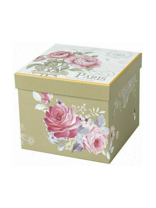 Floral Paris Roses Porcelain Cup with Lid Beige