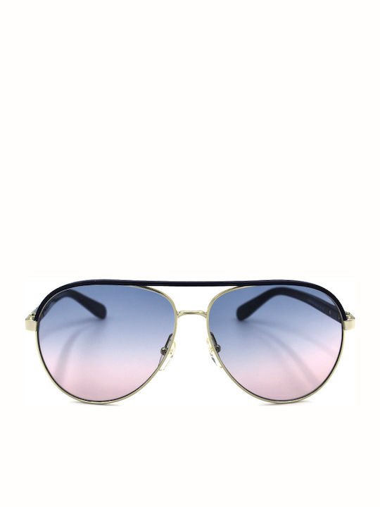 Salvatore Ferragamo Women's Sunglasses with Navy Blue Metal Frame and Blue Gradient Lens SF163S 743