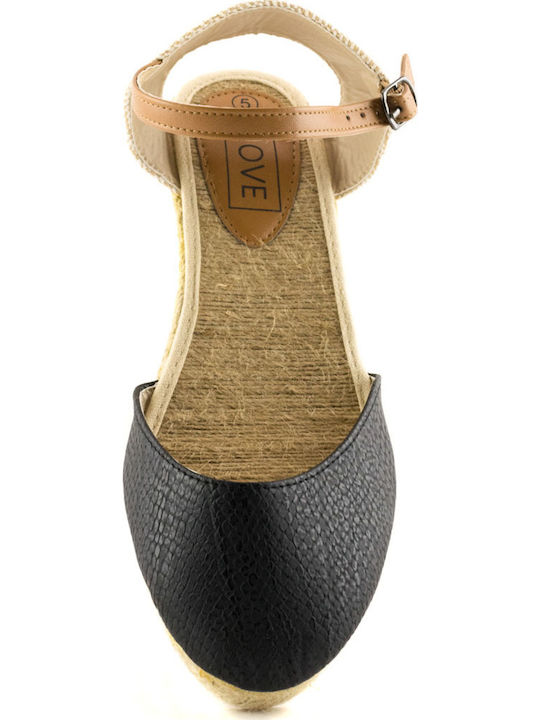 Happy Bee Women's Platform Espadrilles Black