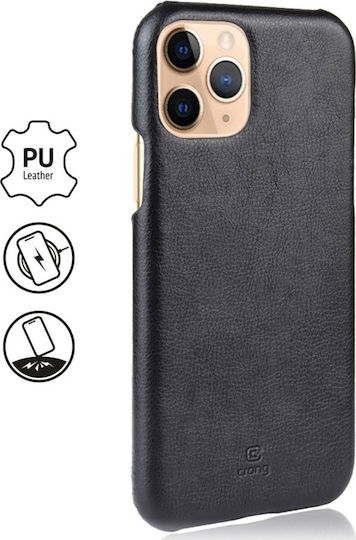 Crong Essential Задна корица Изкуствена кожа / Пластмаса Черен (iPhone 11 Pro)