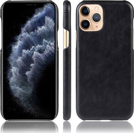Crong Essential Задна корица Изкуствена кожа / Пластмаса Черен (iPhone 11 Pro)