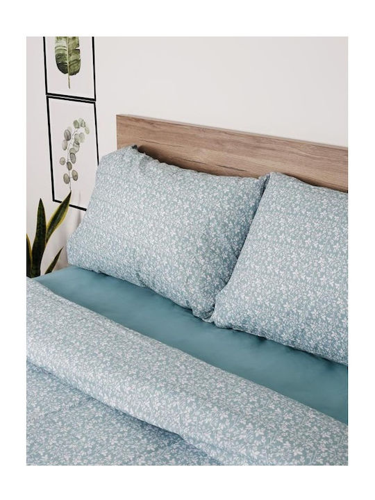 Sunshine Sheet Sets King Size 260x270cm. Cotton Feelings 920 Aqua 4pcs