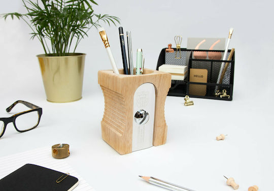 Wooden Pencil Holder Pencilpot 1 in Brown Color 1pcs 12x8.5x8.5cm