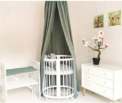 IngVart Cabrio Babybett Smart Oval Weiß mit Räder
