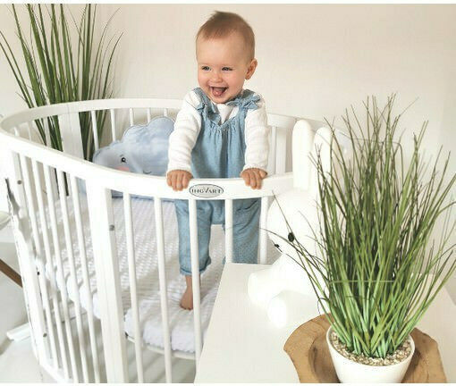 IngVart Cabrio Babybett Smart Oval Weiß mit Räder