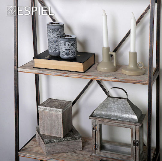 Espiel Διακοσμητικό Κουτί Ξύλινο Μπεζ 12x12x14.3cm