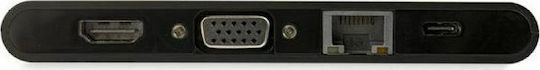 StarTech USB-C Stație de andocare cu HDMI 4K PD Ethernet și conexiune 2 monitoare Negru (DKT30CHVSCPD)