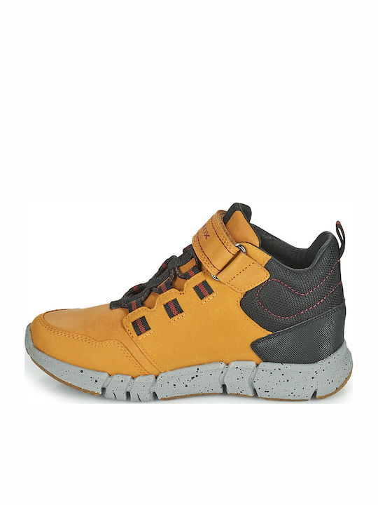 Flexyper ABX Παιδικά Sneakers High Ανατομικά με Σκρατς Καφέ