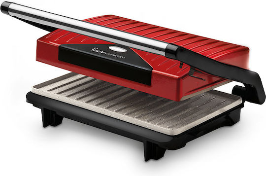 Izzy IZ-2008 Sandwich Maker with Ceramic Plates for for 2 Sandwiches Sandwiches 800W Spicy Red Ceramic