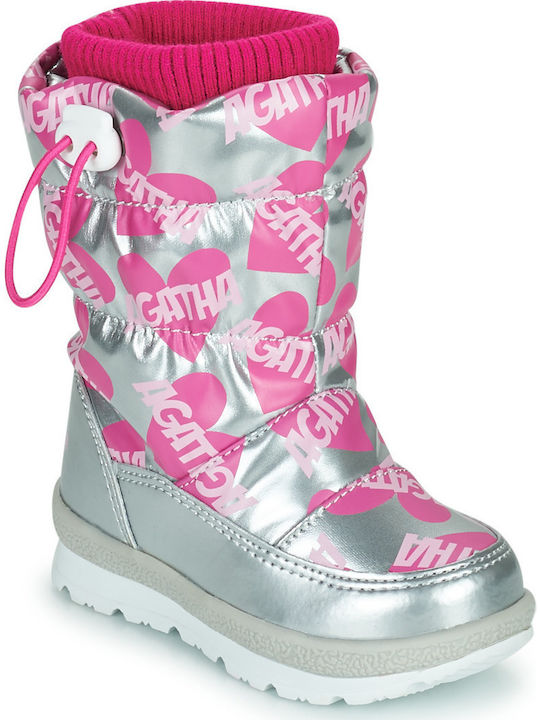 Anatomical Kids Snow Boots with Zipper Silver